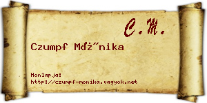 Czumpf Mónika névjegykártya